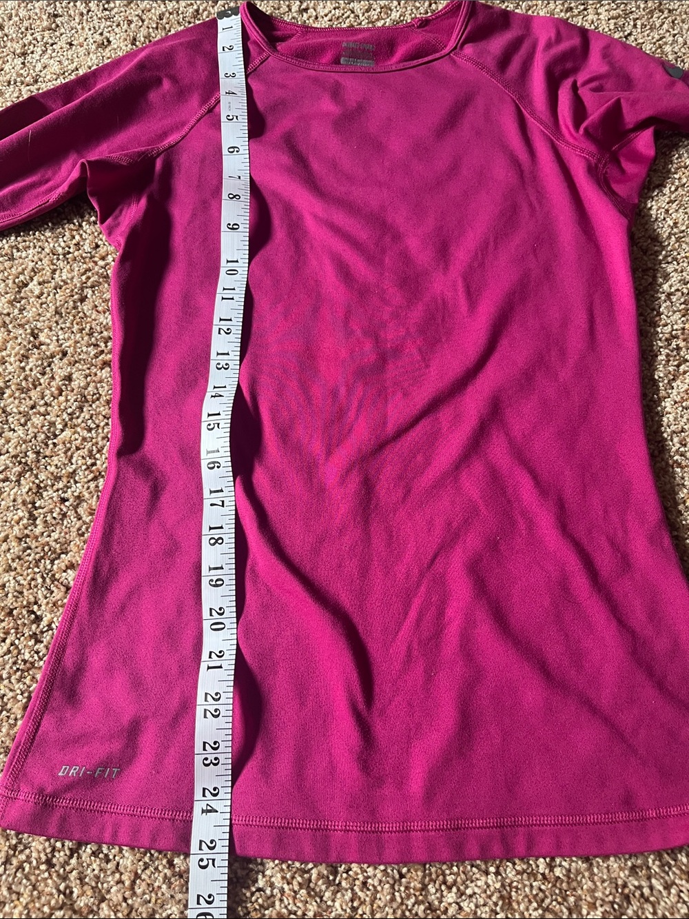 Nike Pro dri fit fushia microfleece lined long sleeve top yoga Athleisure Small - Picture 8 of 11